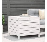 White Garden Stool, 62 x 63.5 x 53.5 cm, Solid Pine, Versatile Outdoor Fur for Terrace, Patio, Balcony, and Sturdy Design