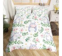 (White Gary, King(No Comforter)) Homewish Gary Tiger Bedding Set Orange Rose Painting Comforter Cover,Romantic Tigers Duvet Cover Double African Safari Animals Quilt Cover for Kids