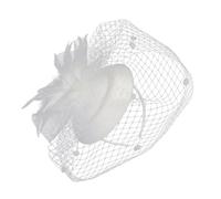 White Gauze Bridal Headband Net Yarn Hair Band for Special Occasions | Photo Prop Headdress, Wedding Accessory for Female Friends, Elegant Party Wear, White Finish