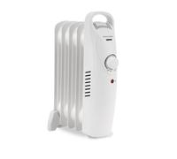 (White) Geepas Oil Filled Radiator Heater 450W, 5 Fin | Mini Portable Electric Heater Safety Cut-off Overheat Protection Energy Efficient Heating