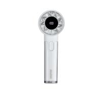 (White) GEEPAS Rechargeable Fan | Mini Digital Foldable Portable USB Fan for Travel Camping Office Outdoor Women | Handheld 3000mAh 100 Level Wind Speed