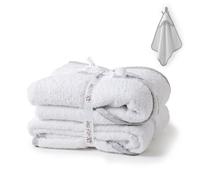 (White) GEEZY 2 x Hooded Baby Towel 100% Cotton Bath Wrap Baby Shower Gifts Boy Girl