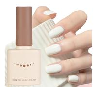 White Gel Nail Polish, Milky White Gel Nail Varnish, French Manicure Long Lasting Breathable, Natural Matte Soak Off UV LED Quick Dry Nail Polish for Women DIY Nail Art