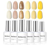 White Gel Nail Polish Set,Warm Colours Fall Brown Gel Nail Polish Kit Gold Gel Glitter Nail Polish Soak Off Light Pink Nails Gel Yellow Nude Manicure Nail Art Design DIY Victory Honour Nails