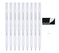 White Gel Pen 9 Pcs White Pen 0.8mm White Gel Pens Jelly Roll White Gel Pen Fine Tip White Pen for Black Paper Suitable for Artists to Draw Write and Sketch Designs (White)