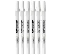 White Gel Pens, Pack of 6, 0.8mm Fine Point Gel Pen, White Line Drawing Pen, Highlight Rollerball Pens Ideal for Sketching, Drawing, Adult Coloring Books & Illustration