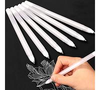 White Gel Pens Set 6 Pieces, 0.8mm Fine Tip Point Sketching Pen Highlight Line Drawing Pens, Art Design Supplies Ink Pens for Back to School Artists Black Paper llustration Adult Kids Book Coloring