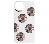 White German Shepherd American Flag Men Boys Women Girls Case for iPhone 14 Plus