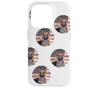 White German Shepherd American Flag Men Boys Women Girls Case for iPhone 14 Pro