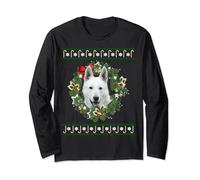 White German Shepherd Christmas Tree Santa Xmas Tee Pajamas Long Sleeve T-Shirt