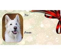 White German Shepherd Dog Gift Labels (42) - Self Adhesive
