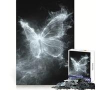 White Ghost Butterfly 1000 Pieces Jigsaw Puzzles for Teenagers Smart Exercise Leisure Activity Seamless Lock Birthday Gift (50x75cm)