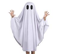 White Ghost Cloak for Kids Unisex Kid Ghost Costume Halloween Childrens Ghost Costume Ghost Outfit for Baby Toddler Girl Boy Party Dress for 1-8 Years Boys Girls Carnival Cosplay