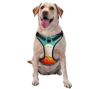 White Ghost On Orange Pumpkin No Pull Dog Harness Adjustable Reflective Oxford Easy Control Medium Large Dog Harness