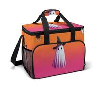 White Ghost Tiny Black Witch Hat Camping Cooler Bag Insulated Beach Coolers Portable Leak Proof Bags with Shoulder Strap