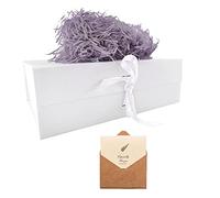 White Gift Box, 33x26x11cm Large Gift Box with Magnetic Lids and Silk Ribbon Specially Designed for Presents Birthdays, Holidays, Anniversaries Gift Packaging