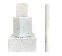 White Gift Wrapping Paper Roll- Silver and Gold Foil Flake Design Wrapping Paper 43CM x 3M Kraft Gift Wrap with Grid Cutting Lines for Birthday Christmas Wedding Valentine's Day