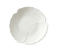White Ginkgo Leaf Shaped Ceramic Platter Dinner Serving Plate Food Dish