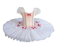 White Girl Professional Ballet Tutu, Child Performance Ballerinas Pancake Tutu Kids Ballet Dress Girls Swan Lake Dance Costume,White,160