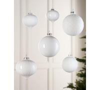 White Glass Baubles