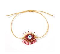 White Glass Bead Eye Charm Adjustable For Couples Handmade Jewelry Dopamine Inspired Design Wristchain Fashionable Eyelash Eye Wrist Accessory