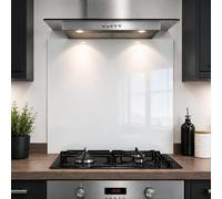 White Glass Splashback 6mm Toughened Heat Resistant Kitchen Cooker Hob Panel (60 x 55cm)