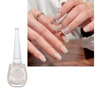 White Glitter Nail Polish, Pearl Sparkly Nails Varnish, Shell Silver Shimmer Holographic Quick Dry Gel, Shining Sparkling Effect No UV Need, DIY Nail Art Manicure Gift for Women
