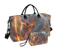 White Glitter Tech Sense Bear Warrior Large Travel Duffel Luggage Travel Overnight Carry on Bag Sports Gym Bag with Adjustable Strap for Travel 2 Pcs Set Bolsa para viajar en Avion de Mujer