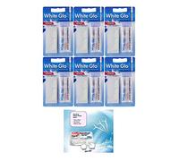 White Glo Flexible Dental Flosser Toothpicks (Pack of 6) with Sanitral 50 Pcs Dental Floss Stick Included as a Gift