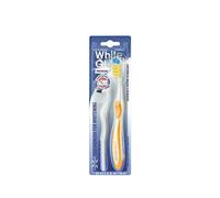 White Glo Medium Stain Lifter Whitening Toothbrush with Sanitral Dental Floss Picks 50 pcs (Medium)