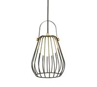 White Globe Pendant Light with Metal Cage Minimalist LED 5W 6000K Ceiling Hanging Lamp G4 Base Dining Room Chandelier (Black)