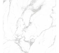 Gr8 Home 3.34m² Floor Tiles Self Adhesive Marble Stone Effect Square Planks PVC Flooring DIY Kitchen Bathroom Living Room (White Gloss)