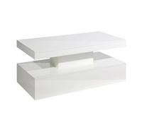 White Gloss Coffee Table with LED, 100x50x39cm Moderna White One Size