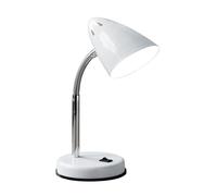 White Gloss Desk Lamp, Adjustable Living Room Desk Lamp, Minimalistic Desk Lamp for Reading & Writing