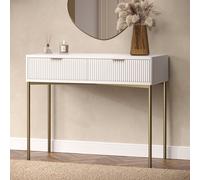 White Gloss Dressing Table with 2 Drawers - Valencia