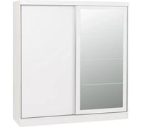White Gloss Nevada 2 Door Sliding Wardrobe with Mirror Bedroom Furniture Storage