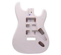 White Gloss Poplar Electric Guitar Body - ST Style Replacement - 17.7" x 12.8" - 5.5 lbs for DIY Builds & Custom Modifications