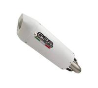 White glossy GPR Exhaust Muffler Albus Evo4 Cata Ducati Scrambler 800 2021 2024