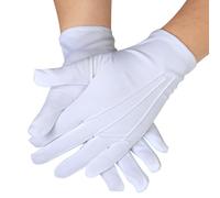 White Gloves - Elegant Uniform Mitten,Full Finger White Gloves for Party, Cosplay, Gardening, Wedding, formal, Costume