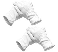 White Gloves with Snap Closure Reusable Stitched Cotton Fancy Dress Parade Soft Gloves for Handling Wedding Dress Catering Formal Events Tuxedo Tuxedos Jewelry Inspections - 2 Pairs White