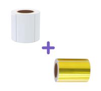 White&Gold 76x51mm Receipt Stickers Direct Thermal Printer Labels Address & Shipping Labels
