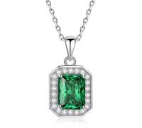 White Gold 9 Carat Au375 Necklace for Women 3 ct Citrine Pendant, 45cm