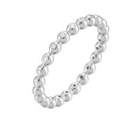 White Gold Bands for Women, Vintage Wedding Band Bead Au375 9K White Gold Ring with Moissanite Size M 1/2