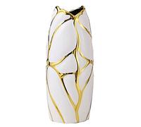 White Gold Ceramic Vase Modern Vases For Flowers Nordic Style Porcelain Table Centerpieces Vase For Dried Flowers Artificial Flowers Decor (Color : B, Size : M)