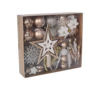 (White Gold) Christmas Ornament Ball Set 58Pcs Shatterproof Hanging Balls for Xmas Tree
