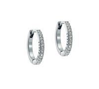 White Gold Coloured Heplie Cubic Zirconia Huggie Hoop Earrings