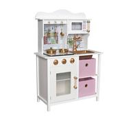 Kids Wooden Toy Kitchen Playset, Children's Pretend Play Chef Kitchen Toy Set Complete With Accessories, Ideal Birthday, (Gold Edition)