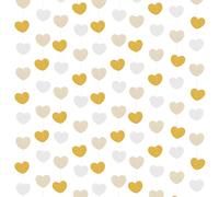 White Gold Love Heart Streamer Garland, 52Ft Rustic Wedding Hanging Decoration, Shining Paper Streamer Banner for Anniversary Bachelorette Engagement Bridal Shower Valentines Party Decor