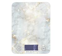 White Gold Marble Bakers Food Scale Cute 11lb/0.18oz, 5kg/5g Accurate Small Kitchen Digital Scale with 4 Unit for Espresso Espresso Espresso peso Digital para comida