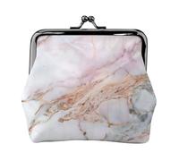 White Gold Marble Pad Pink Marble, PU Leather Coin Purse, Small Wallets, Change Pouch with Kiss Lock Clasp Buckle, Change Purse